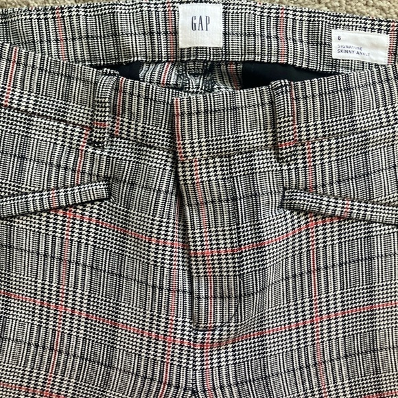 GAP Signature Size 6 Skinny Ankle Houndstooth Plaid Trouser Career Pants - Picture 3 of 10